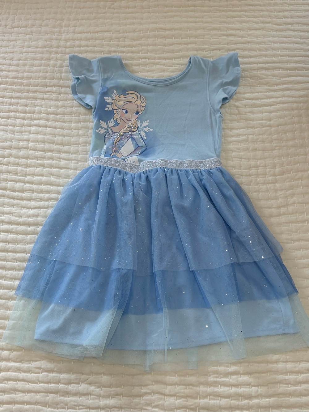 Light Blue Sparkle Tulle Dress for Kids - Elsa Graphic